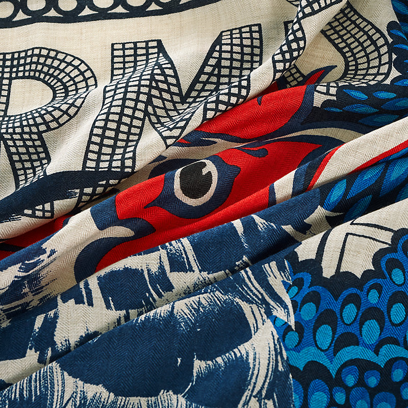 Tuch 100 Cocoricooooo! - Blau | Hermès Schweiz